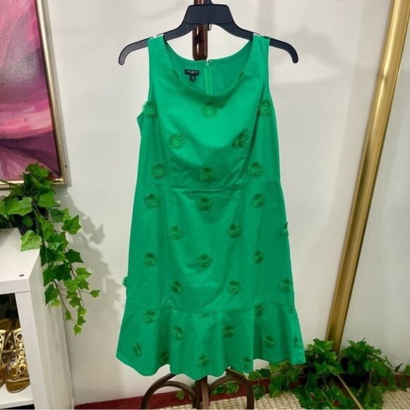 Talbots Flower Applique Fit-And-Flare Dress 2 P - Picture 4 of 10